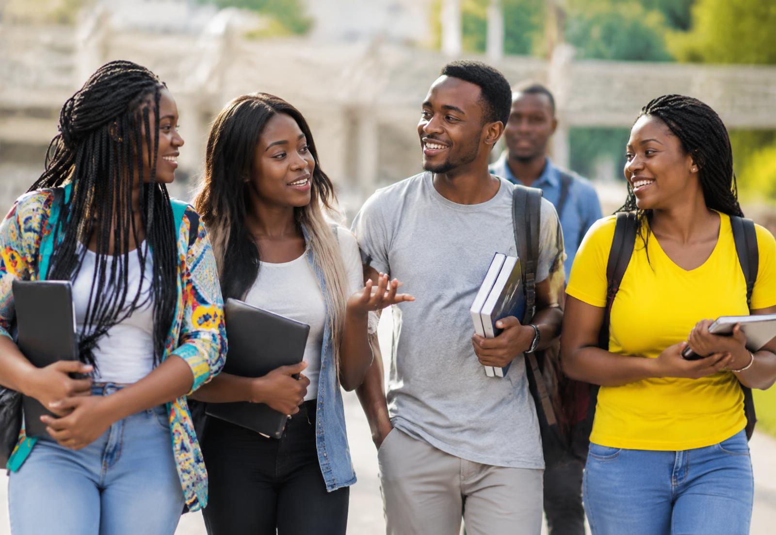 University students spending time together on campus